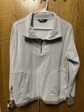Outdoor Research Light Gray Microgrid Fleece Quarter-Zip Pullover Sweatshirt